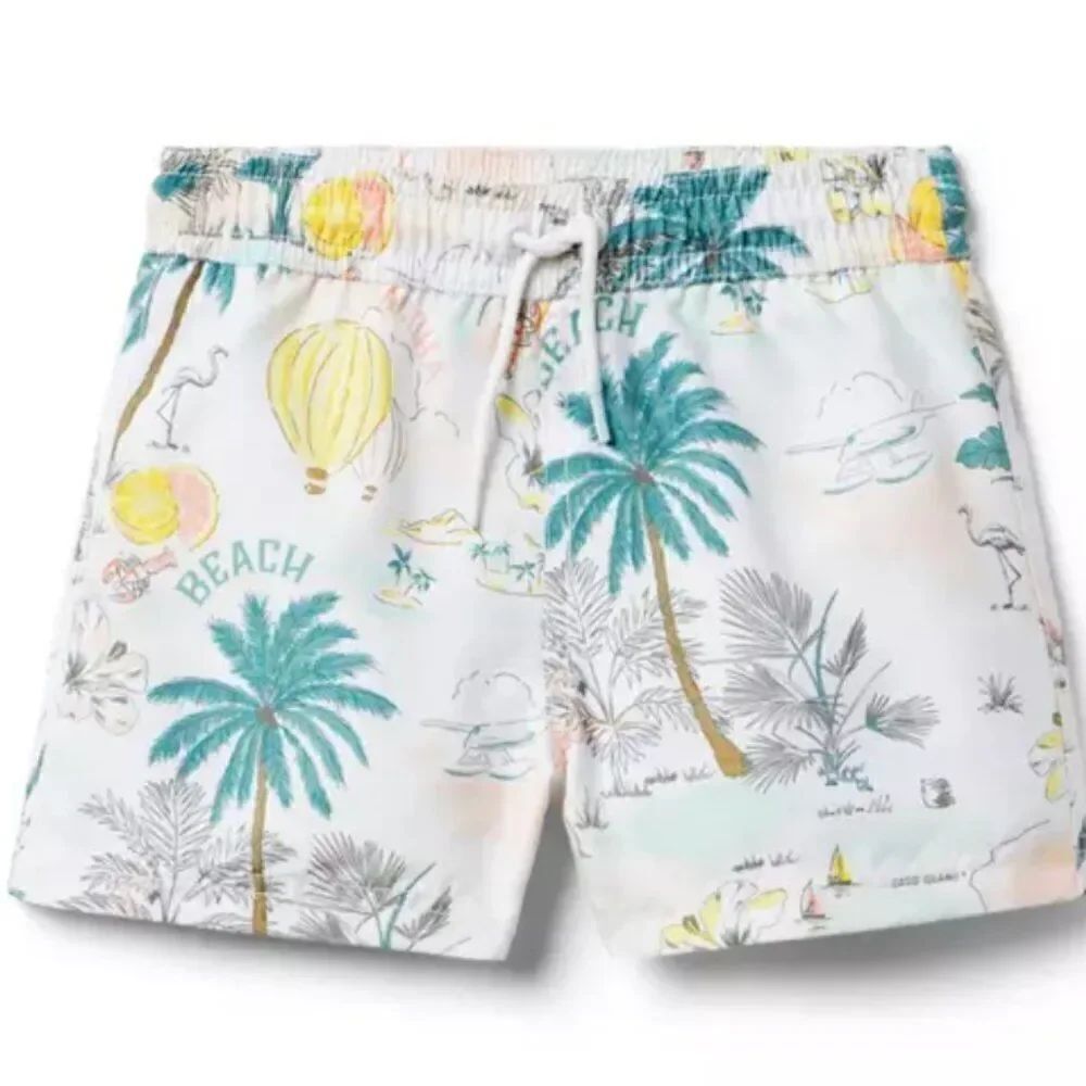 Janie and Jack 100049214 Tropical Island Recycled Tropical Island Swim Trunk NWT